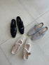 Lace Gauze Slip On Mules